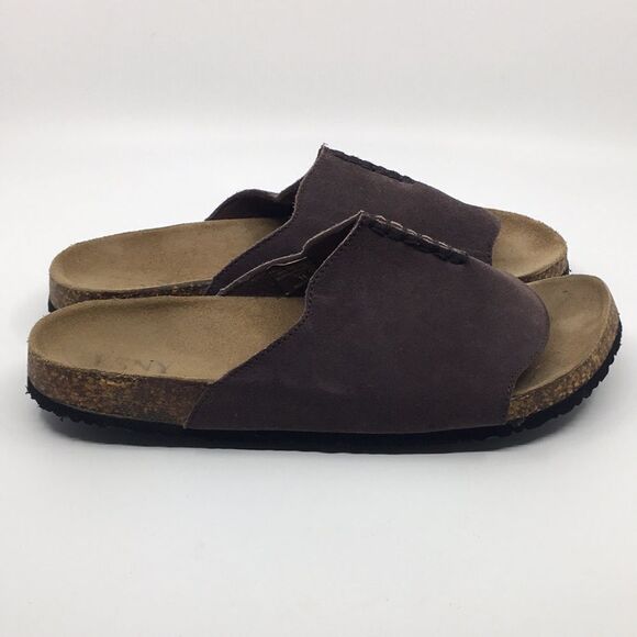 ESNY brown suede cork sole comfort sandals Sz 11 - Picture 2 of 15